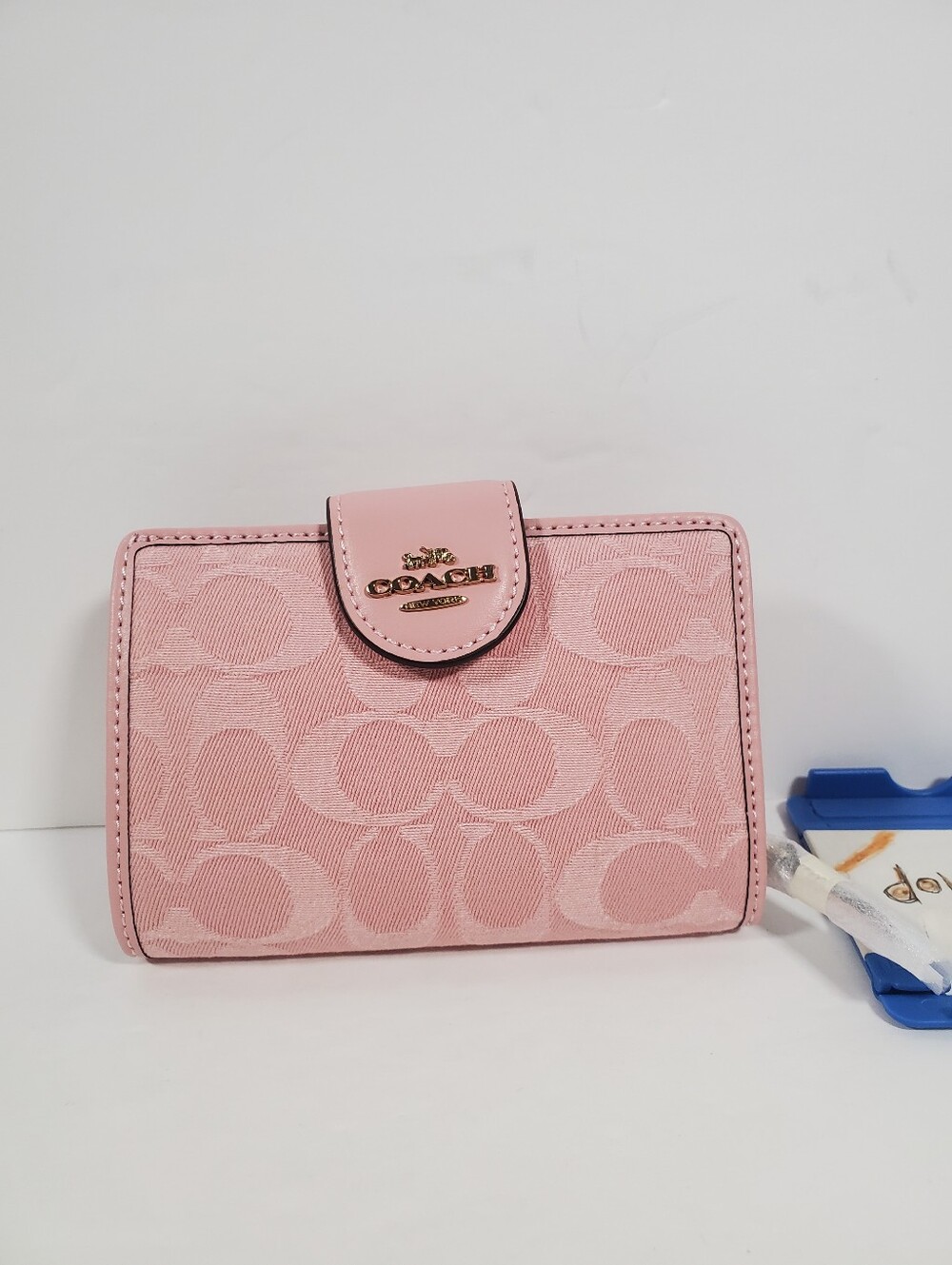 Coach Medium Corner Zip Wallet In Signature Denim CDF13 NWT